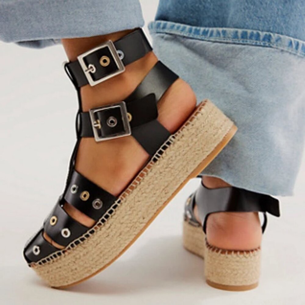 NEW Free People  Gable Glad Espadrille Gladiator Sandals  254 5S3 - Picture 3 of 9